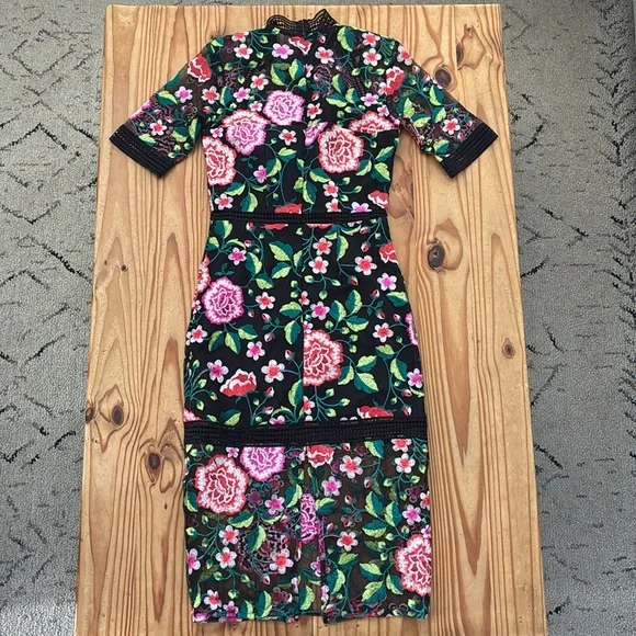 Vone Embroidered Sheath Midi Dress - Picture 5 of 9